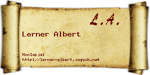 Lerner Albert névjegykártya